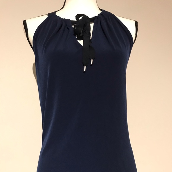 Tahari Sleeveless Tie Neck Blouse - Picture 4 of 6